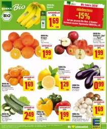 Gazetka promocyjna Edeka - Prospekte - Gazetka - ważna od 27.01 do 27.01.2024 - strona 5 - produkty: aubergine, bio, braun, champignon, champignons, deka, edeka bio, eier, gin, mandarine, mandarinen, orange, orangen, paprika, tafeläpfel, Ti, zitrone, zitronen, zucchini