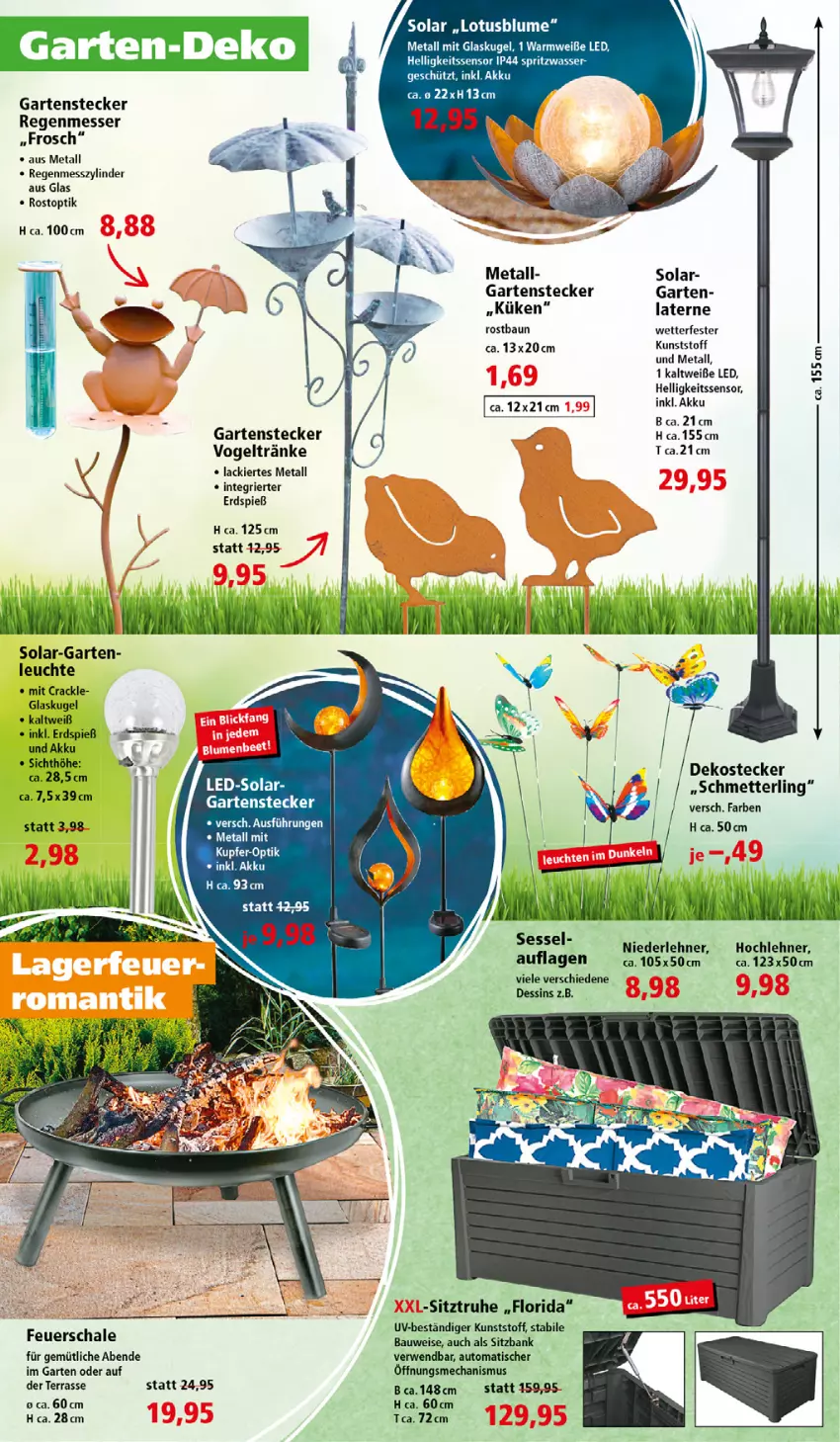 Aktueller Prospekt Thomas Philipps - FrÃ¼hlingsangebote entdecken - von 04.04 bis 30.04.2022 - strona 8 - produkty: akku, auto, Bank, Bau, blume, eis, feuerschale, Frosch, Garten, Glaskugel, Kugel, lack, laterne, Leuchte, messer, Mett, rwe, Schal, Schale, Schmetterling, sessel, sitzbank, Sitztruhe, Ti, tisch, usb, wasser