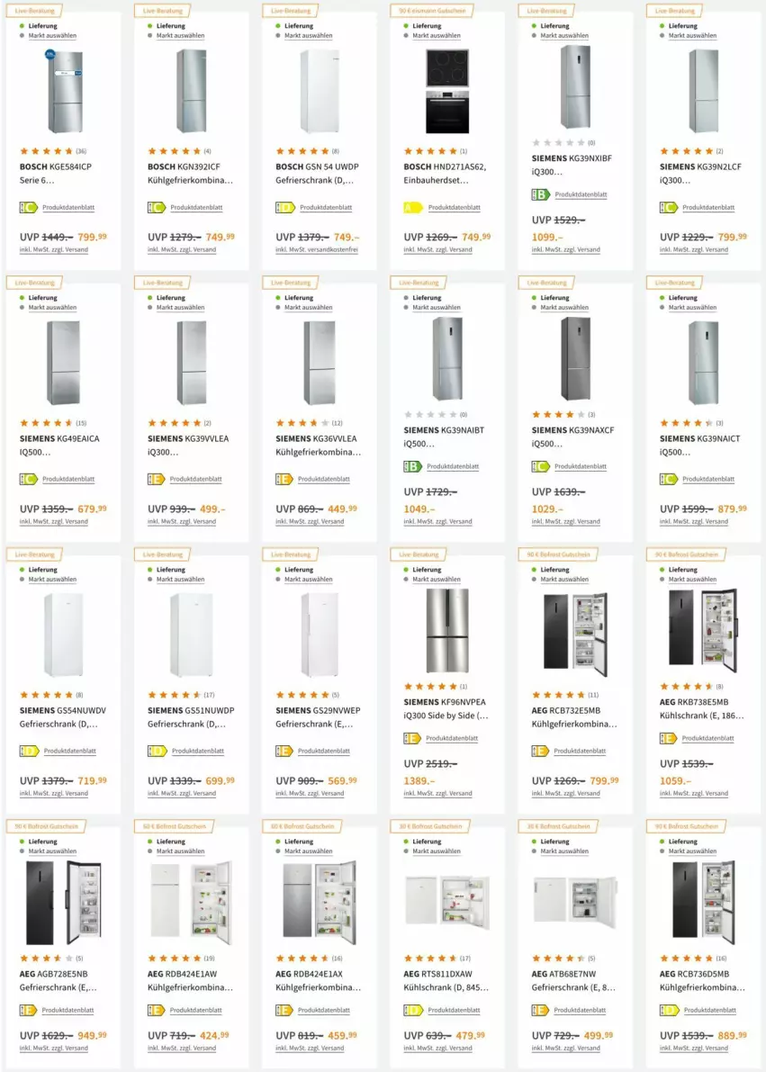 Aktueller Prospekt Saturn - Prospekte - von 24.05 bis 01.06.2022 - strona 13 - produkty: aeg, Bebe, bosch, gefrierschrank, kühlschrank, LG, mac, mam, Schrank, siemens, Soda