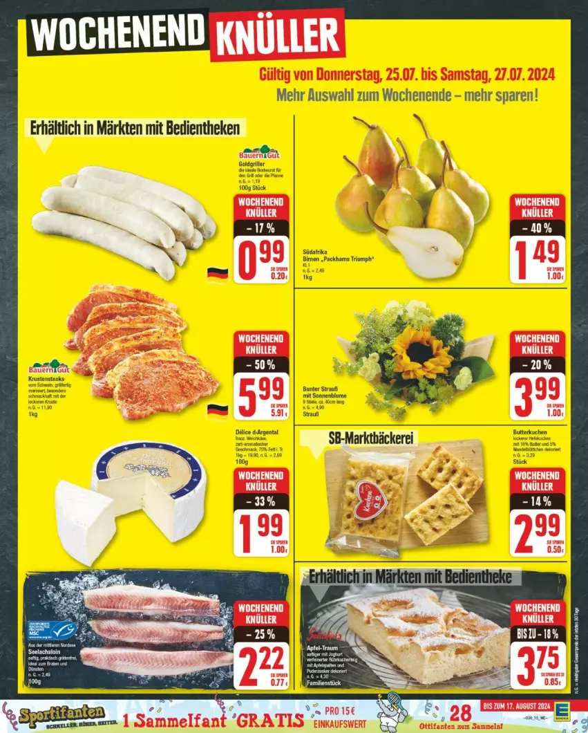 Aktueller Prospekt Edeka - Prospekte - von 22.07 bis 27.07.2024 - strona 15 - produkty: steak, steaks, triumph