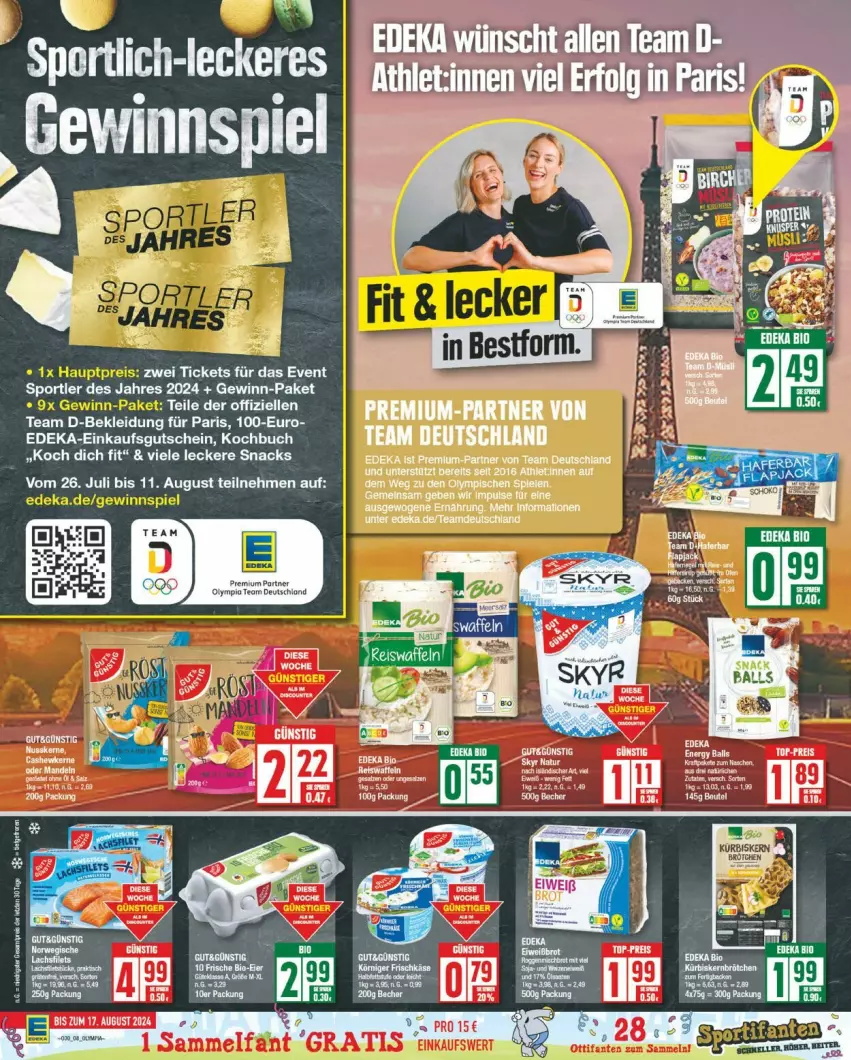 Aktueller Prospekt Edeka - Prospekte - von 22.07 bis 27.07.2024 - strona 8 - produkty: buch, deka, eis, elle, gewinnspiel, gutschein, kleid, Kleidung, LG, reis, snack, snacks, Sport, Ti