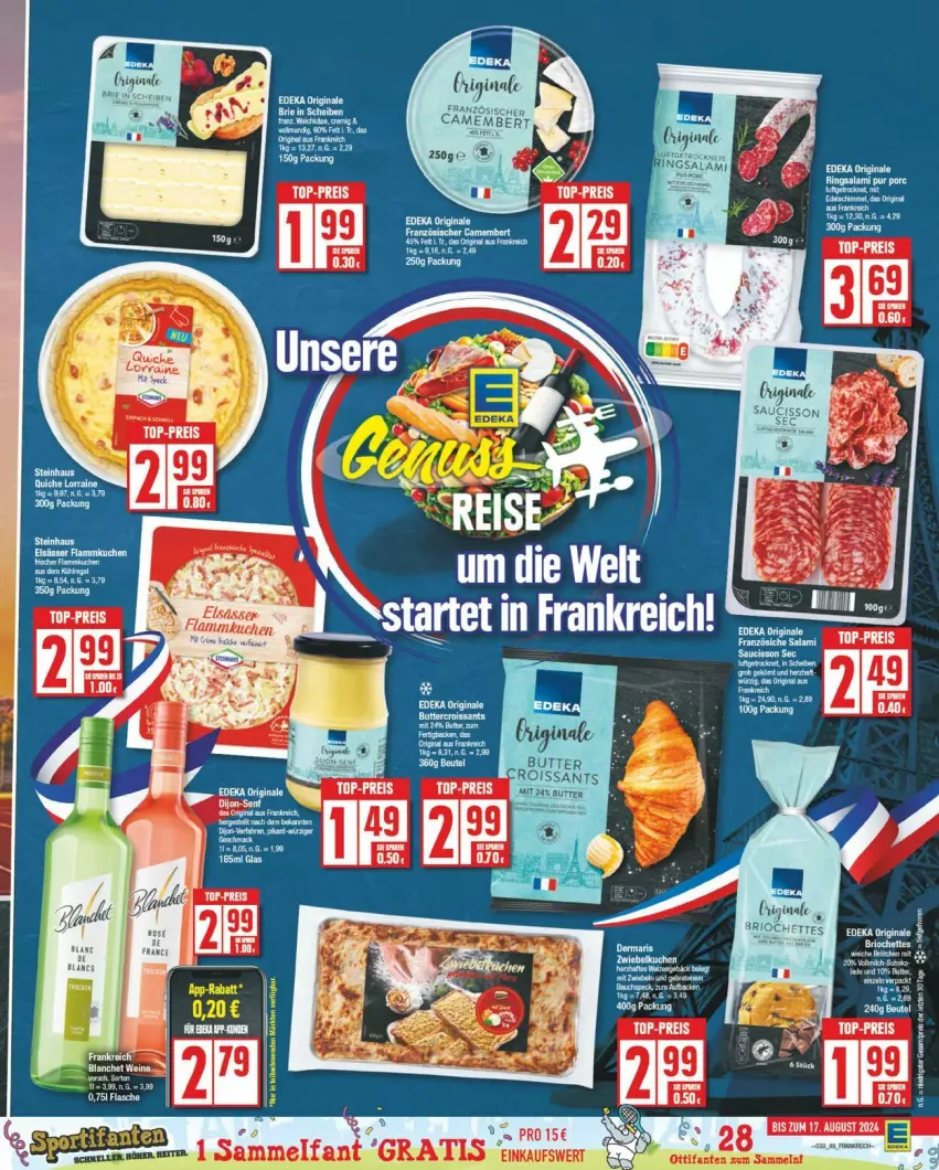 Aktueller Prospekt Edeka - Prospekte - von 22.07 bis 27.07.2024 - strona 9 - produkty: butter, deka, eis, gin, reis, salami, top-preis