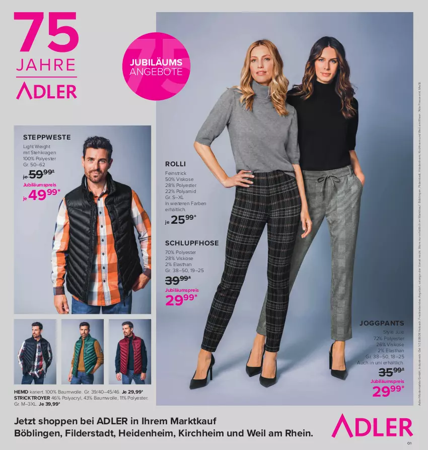 Aktueller Prospekt E Center - Angebote der Woche - von 25.09 bis 30.09.2023 - strona 39 - produkty: angebot, angebote, Bau, baumwolle, eis, hemd, hose, Jubiläums, jubiläumspreis, Mode, Pants, reis, Weste, wolle