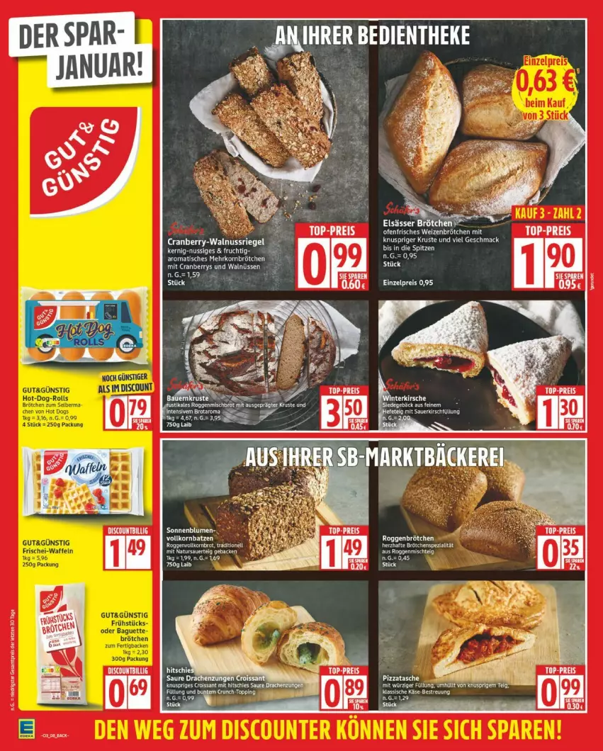 Aktueller Prospekt Edeka - Prospekte - von 12.01 bis 17.01.2026 - strona 8 - produkty: auer, aust, blume, blumen, brötchen, cranberry, discount, eis, geback, Käse, korn, mac, natur, nuss, nussriegel, reis, riegel, roggenbrötchen, sonnenblume, sonnenblumen, Ti, walnuss