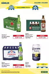 Gazetka promocyjna Metro - Wochen-Angebote Händler - Gazetka - ważna od 27.12 do 27.12.2025 - strona 4 - produkty: angebot, auer, bourbon, campari, corona, corona extra, eis, flasche, getränk, getränke, heineken, jim beam, Molinari, Palette, Peroni, reis, sambuca, smirnoff, Spaten, Ti, vodka, whisky