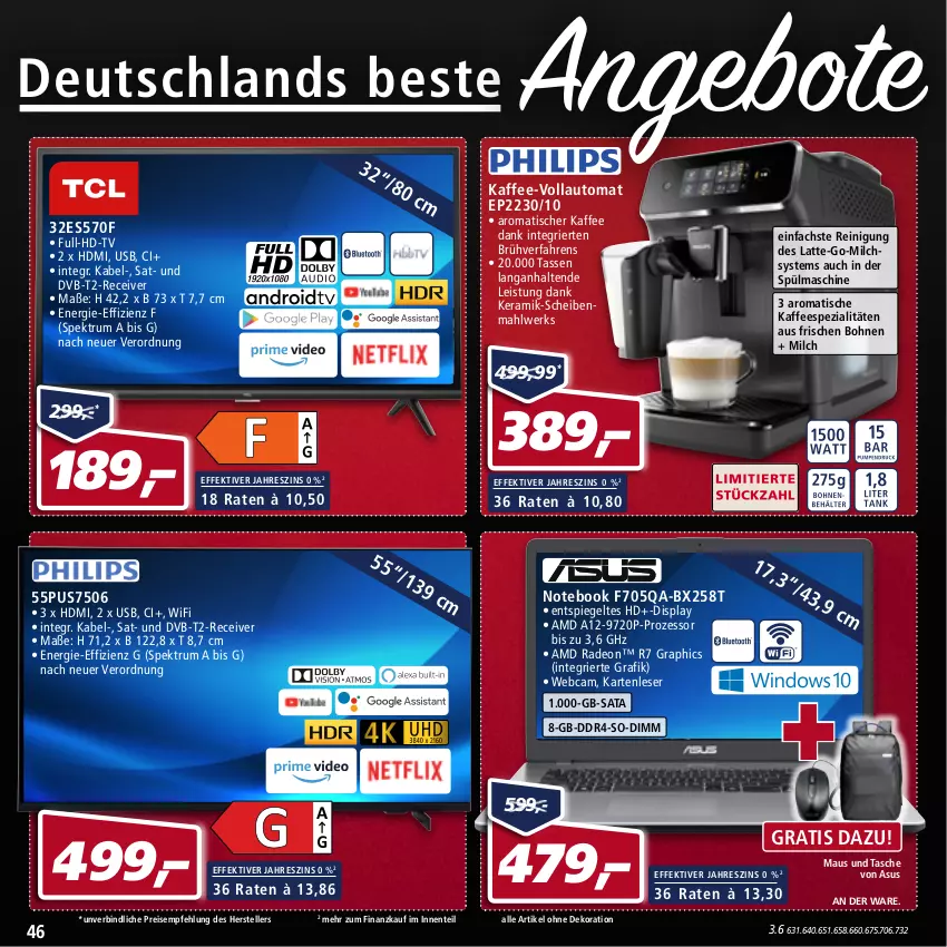 Aktueller Prospekt Real - Real Handzettel - von 07.03 bis 12.03.2022 - strona 46 - produkty: alle artikel ohne dekoration, AMD Radeon, angebot, angebote, asus, auto, bohne, bohnen, dekoration, deo, dvb, DVB-T, eis, elle, ente, HDMI, kaffee, kaffeespezialitäten, latte, Maus, milch, notebook, radeon, Receiver, Reinigung, reis, rum, Spektrum, Spezi, spiegel, Tasche, tasse, teller, Ti, tisch, usb