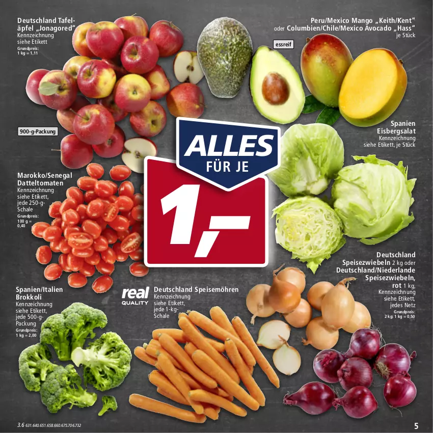 Aktueller Prospekt Real - Real Handzettel - von 07.03 bis 12.03.2022 - strona 5 - produkty: avocado, brokkoli, datteltomaten, eis, eisbergsalat, jonagored, mango, möhren, reis, salat, Schal, Schale, speisemöhren, Speisezwiebeln, tafeläpfel, Ti, tomate, tomaten, zwiebel, zwiebeln