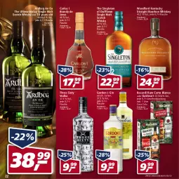 Gazetka promocyjna Real - Real Handzettel - Gazetka - ważna od 12.03 do 12.03.2022 - strona 22 - produkty: Ardbeg, arlo, bacardi, bacardi rum, bourbon, bourbon whiskey, cola, eis, flasche, geschenkpackung, gin, gordon, islay single malt, kentucky straight, oakheart, reis, rum, scotch, scotch whisky, single malt, Three Sixty, Ti, tuc, vodka, whiskey, whisky