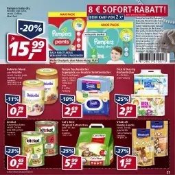 Gazetka promocyjna Real - Real Handzettel - Gazetka - ważna od 12.03 do 12.03.2022 - strona 25 - produkty: baby-dry, bebivita, beutel, coupon, coupons, eis, früchte, gin, Katzenstreu, kitekat, kraft, küche, Küchen, küchentücher, nassfutter, pampers, pampers baby dry, Pants, reis, snack, snacks, sofort-rabatt, Tasche, taschen, taschentücher, Tempo, Ti, Tiere, toilettentücher, tücher, vita, vitakraft, windeln, windeln oder pants