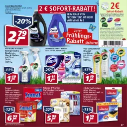 Gazetka promocyjna Real - Real Handzettel - Gazetka - ważna od 12.03 do 12.03.2022 - strona 27 - produkty: Bad, Brei, citrus, Coral, coupon, domestos, dusche, eis, febreze, flasche, gin, Heu, jumbo, kraft, Maschinenpfleger, milch, reiniger, reis, scheuermilch, schwamm, Schwammtuch, sofort-rabatt, somat, spülmaschinen, spülmaschinentabs, Ti, Tiere, topf, tuc, vileda, waschmittel