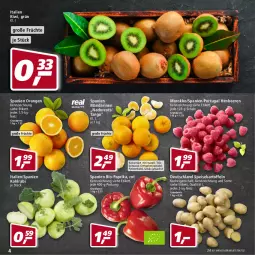 Gazetka promocyjna Real - Real Handzettel - Gazetka - ważna od 12.03 do 12.03.2022 - strona 4 - produkty: beere, beeren, bio, Bio-Paprika, eis, früchte, himbeer, himbeere, himbeeren, kartoffel, kartoffeln, kiwi, kohlrabi, mandarine, mandarinen, orange, orangen, paprika, reis, Schal, Schale, speisekartoffeln, Ti