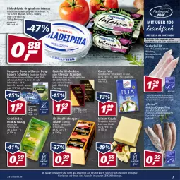 Gazetka promocyjna Real - Real Handzettel - Gazetka - ważna od 12.03 do 12.03.2022 - strona 7 - produkty: angebot, angebote, auer, Bau, Bauer, bavaria blu, bergader, burger, cheddar, deutscher schnittkäse, eis, feta, filet, fisch, fische, Fischer, fleisch, frischfisch, frischkäse, frischkäsezubereitung, gin, gouda, grünländer, höhlenkäse, Käse, lachs, lachsfilet, matjes, milram, nuss, philadelphia, reis, Ria, schafskäse, Schere, schnittkäse, seelachsfilet, Spezi, Ti, Tilsiter, tisch, Wild, wurst