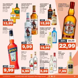 Gazetka promocyjna Real - Gazetka - ważna od 16.09 do 16.09.2023 - strona 15 - produkty: aperitif, aperol, blended scotch, blended scotch whisky, bombay sapphire, Cap, captain morgan, doppelkorn, dry gin, eier, eierlikör, eis, gin, irish whiskey, jack daniel, Jack Daniel’s, korn, LG, likör, london dry, london dry gin, ouzo, ouzo 12, regal, reis, rum, sapphire, scotch, scotch whisky, tennessee whiskey, Ti, tullamore, tullamore dew, whiskey, whisky, white rum, ZTE