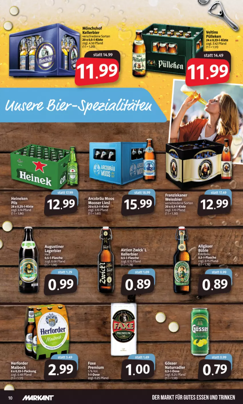 Aktueller Prospekt Markant - Prospekte - von 14.03 bis 19.03.2022 - strona 10 - produkty: axe, bier, eis, flasche, franziskaner, gutes essen, heineken, LG, natur, radler, Ti, weissbier, WICK