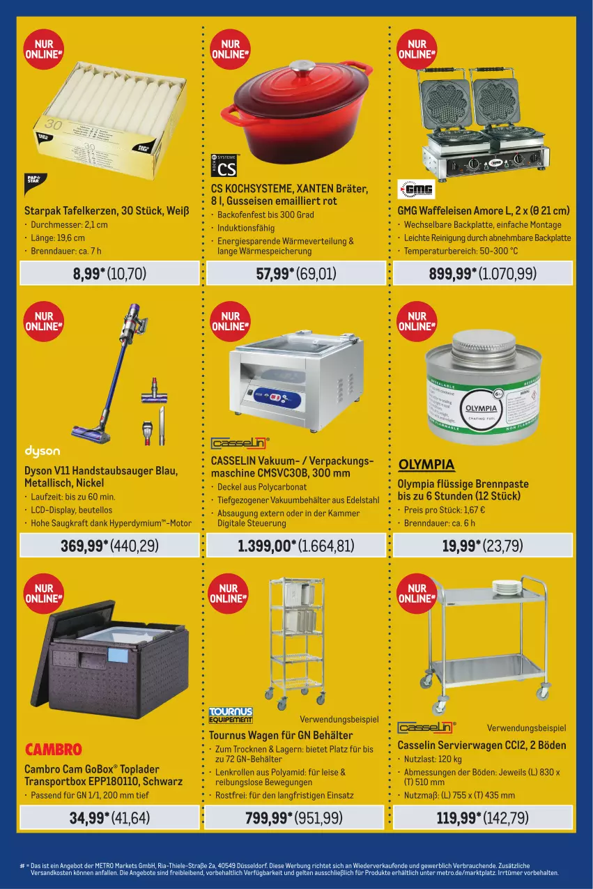 Aktueller Prospekt Metro - GastroJournal - von 05.12 bis 18.12.2024 - strona 33 - produkty: angebot, angebote, auer, backofen, Behälter, beutel, Bona, Brennpaste, decke, Deckel, Dyson, edelstahl, eis, handstaubsauger, kerze, kraft, latte, messer, Metro, ndk, Ofen, Rauch, Reinigung, reis, rel, Ria, rwe, Servierwagen, Sport, staubsauger, Ti, Toplader, Waffeleisen