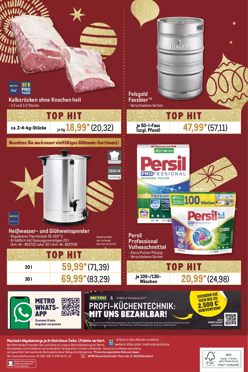 Aktueller Prospekt Metro - GastroJournal - von 05.12 bis 18.12.2024 - strona 34 - produkty: abholpreise, angebot, angebote, auer, bier, eis, Glühwein, ilag, Metro, Palette, persil, Rauch, reis, rwe, thermostat, Ti, vollwaschmittel, waschmittel, wasser, wein