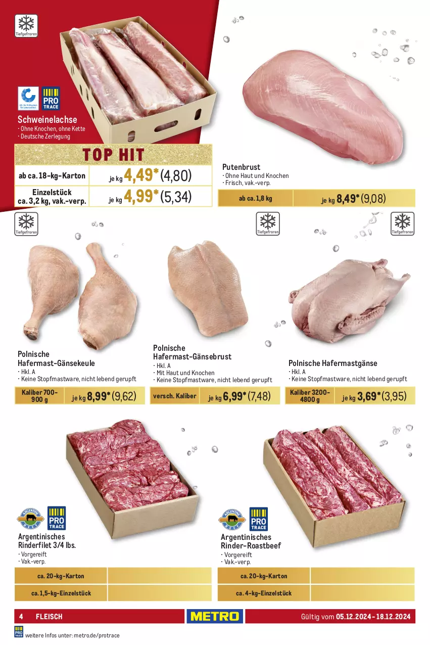 Aktueller Prospekt Metro - GastroJournal - von 05.12 bis 18.12.2024 - strona 4 - produkty: beef, eis, filet, fleisch, Gänsebrust, hafer, Kette, lachs, Metro, pute, putenbrust, rind, rinder, rinderfilet, roastbeef, schwein, schweine, Schweinelachs, Ti, topf, wein, weine