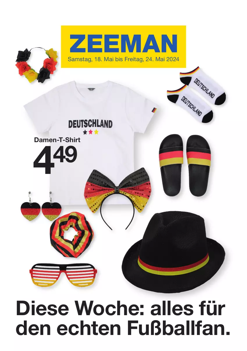 Aktueller Prospekt Zeeman - Prospekte - von 18.05 bis 24.05.2024 - strona 1 - produkty: ball, Fußball, shirt, T-Shirt