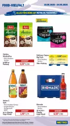 Gazetka promocyjna Metro - Wochen-Angebote - Gazetka - ważna od 24.05 do 24.05.2025 - strona 12 - produkty: angebot, bio, bionade, Cap, dallmayr, dallmayr capsa, eis, flasche, getränk, getränke, Hohes C, kaffee, melitta, Metro, orange, orangen, orangensaft, Palette, reis, röstkaffee, saft, Ti