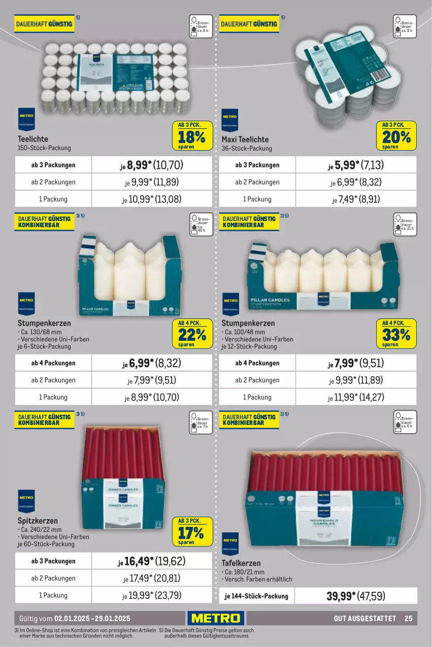 Aktueller Prospekt Metro - Gut ausgestattet - von 02.01 bis 29.01.2025 - strona 25 - produkty: auer, eis, kerze, reis, tee, Teelicht, teelichte, Ti