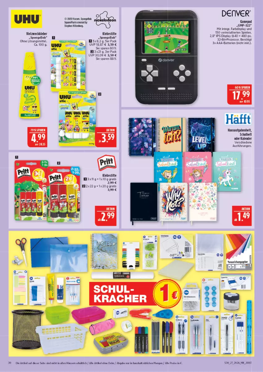 Aktueller Prospekt Marktkauf - Prospekt - von 28.06 bis 04.07.2026 - strona 30 - produkty: eis, kleber, Pants, reis, Spiele, stifte, Ti, uhu, weck