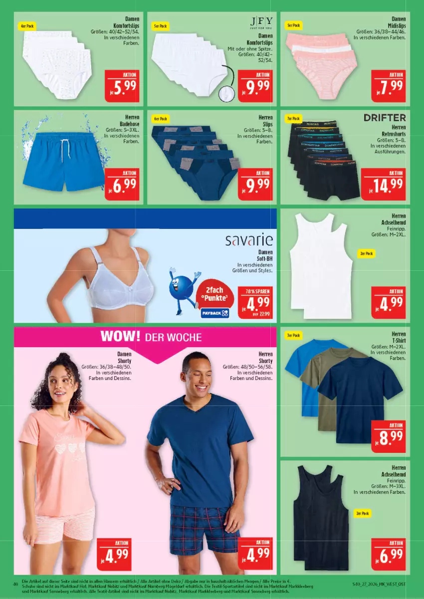 Aktueller Prospekt Marktkauf - Prospekt - von 28.06 bis 04.07.2026 - strona 40 - produkty: achselhemd, Bad, Badehose, eis, hemd, hose, reis, schuhe, shirt, shorts, shorty, slip, slips, Sport, T-Shirt, Ti