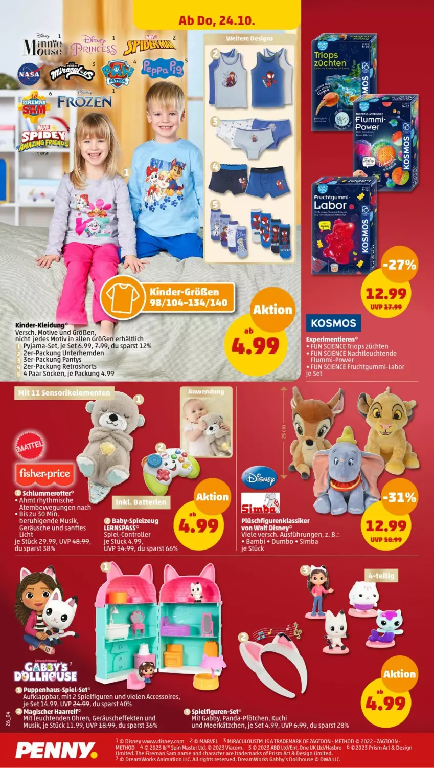 Aktueller Prospekt Penny - Prospekte - von 21.10 bis 26.10.2024 - strona 28 - produkty: ACC, accessoires, hemd, hemden, Kinder, kleid, Kleidung, Leuchte, leuchten, Maus, panty, Puppe, Pyjama, retroshorts, shorts, socken, Ti, Unterhemd, unterhemden