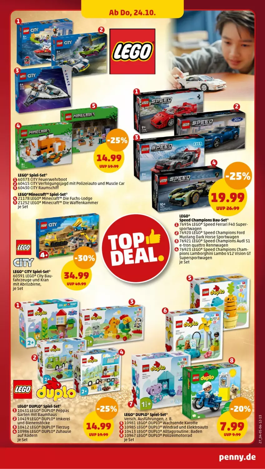 Aktueller Prospekt Penny - Prospekte - von 21.10 bis 26.10.2024 - strona 29 - produkty: auto, Bad, Bau, champion, duplo, Elektro, Garten, LEGO®, LG, mustang, rwe, spee, Sport, Ti