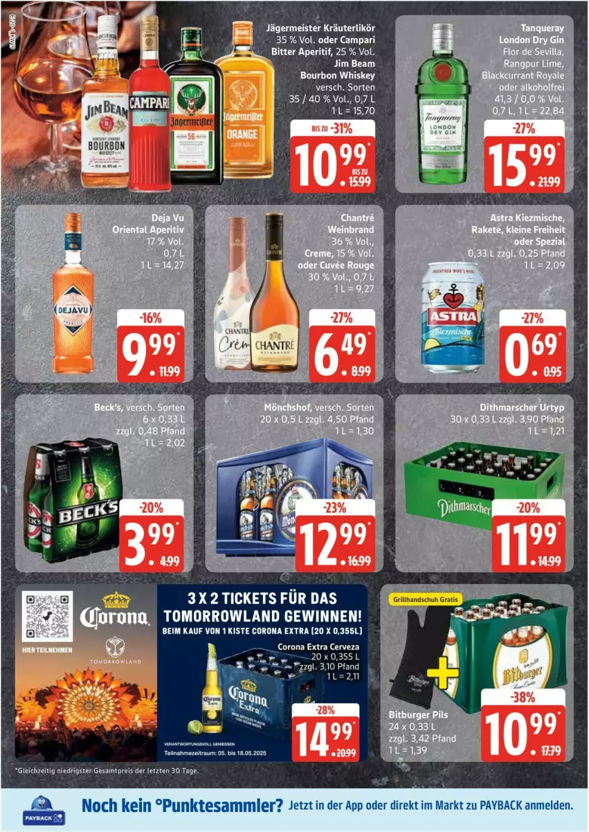 Aktueller Prospekt Edeka - Prospekte - von 05.05 bis 10.05.2025 - strona 20 - produkty: bourbon, bourbon whiskey, campari, corona, corona extra, eis, ente, Finish, Germ, jägermeister, jim beam, kräuter, kräuterlikör, likör, Meister, payback, reis, tesa, Ti, whiskey, ZTE