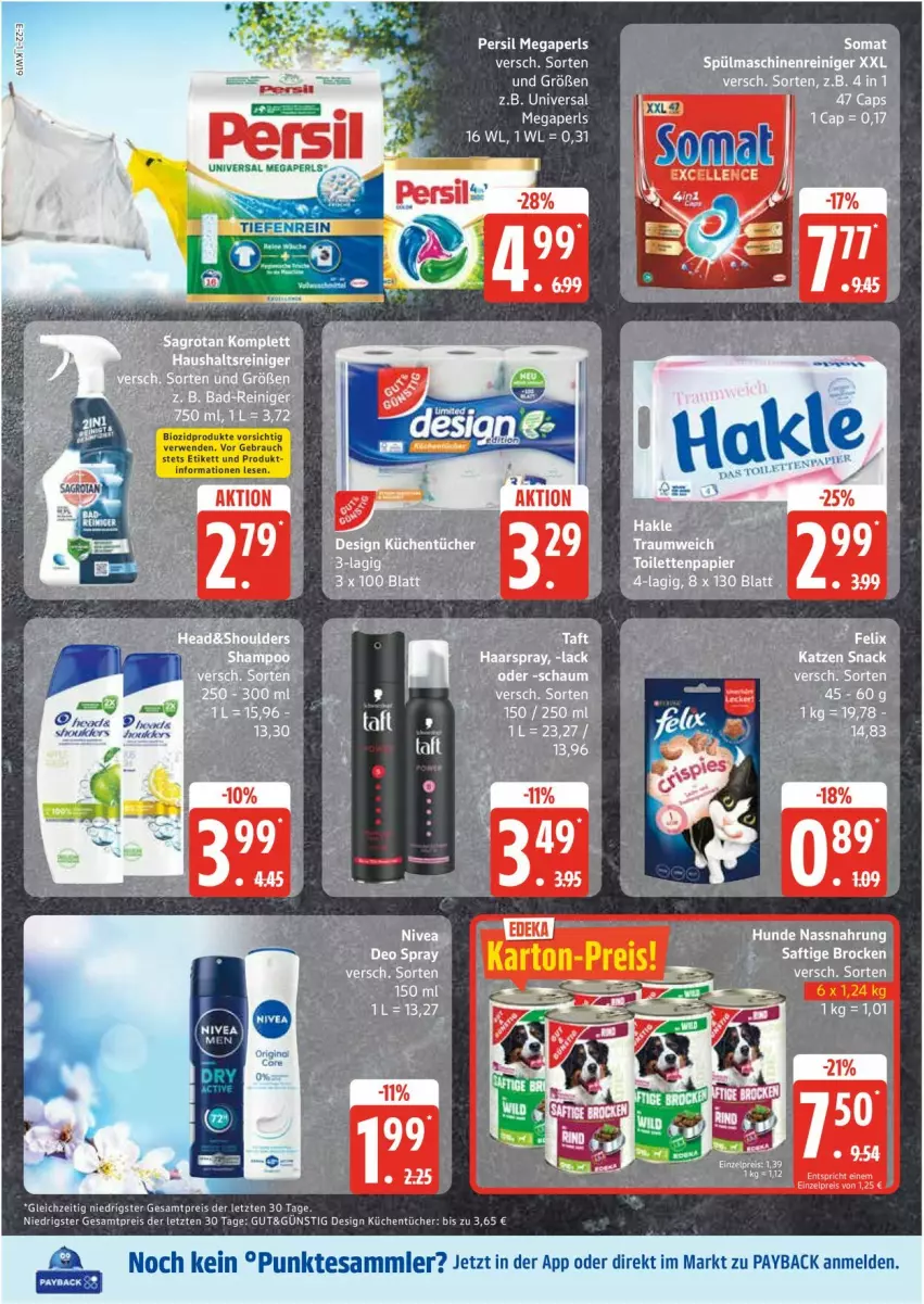 Aktueller Prospekt Edeka - Prospekte - von 05.05 bis 10.05.2025 - strona 22 - produkty: Cap, eis, küche, Küchen, küchentücher, maschinenreiniger, megaperls, Nassnahrung, persil, reiniger, reis, snack, somat, spülmaschinen, Ti, tücher, universal megaperls, ZTE
