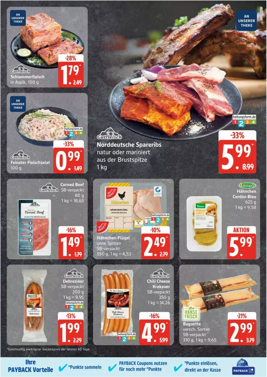 Aktueller Prospekt Edeka - Prospekte - von 05.05 bis 10.05.2025 - strona 7 - produkty: baguette, beef, corned beef, coupon, coupons, eis, fleisch, natur, payback, reis, spareribs, Ti, ZTE