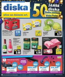 Gazetka promocyjna Diska - Gazetka - ważna od 17.02 do 17.02.2024 - strona 1 - produkty: aktionspreis, alkohol, angebot, angebote, bier, butter, ecco, eis, eisbergsalat, flasche, frucht, fruchtsecco, getränk, jacobs, jacobs krönung, kaffee, lachs, landliebe, LG, reis, Ria, rotkäppchen, salat, schwein, schweine, Schweinelachs, sekt, Streichzart, Ti, wein, weine