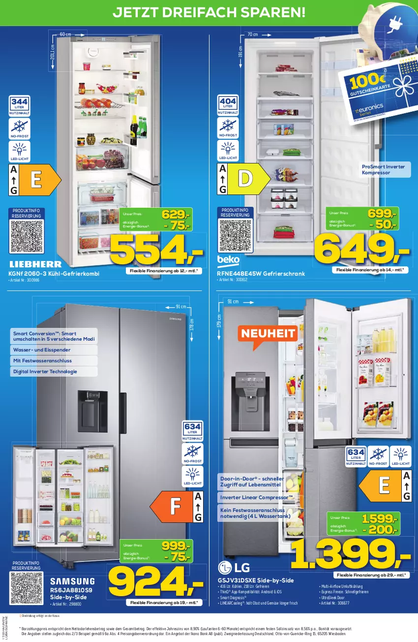 Aktueller Prospekt Berlet - Achtung!  - von 23.04 bis 29.04.2022 - strona 9 - produkty: angebot, Bad, Bank, eis, elle, gefrierschrank, kompressor, lebensmittel, led-licht, LG, obst, Obst und Gemüse, reis, ring, Schal, Schrank, Ti, und gemüse, wasser, wassertank