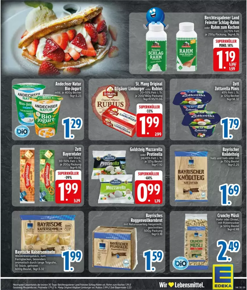 Aktueller Prospekt Edeka - Prospekte - von 21.07 bis 26.07.2025 - strona 11 - produkty: auer, Becher, beutel, gin, goldsteig, lebensmittel, mozzarella, natur, rel, tee, Ti, tisch, zott, zottarella, zottarella minis