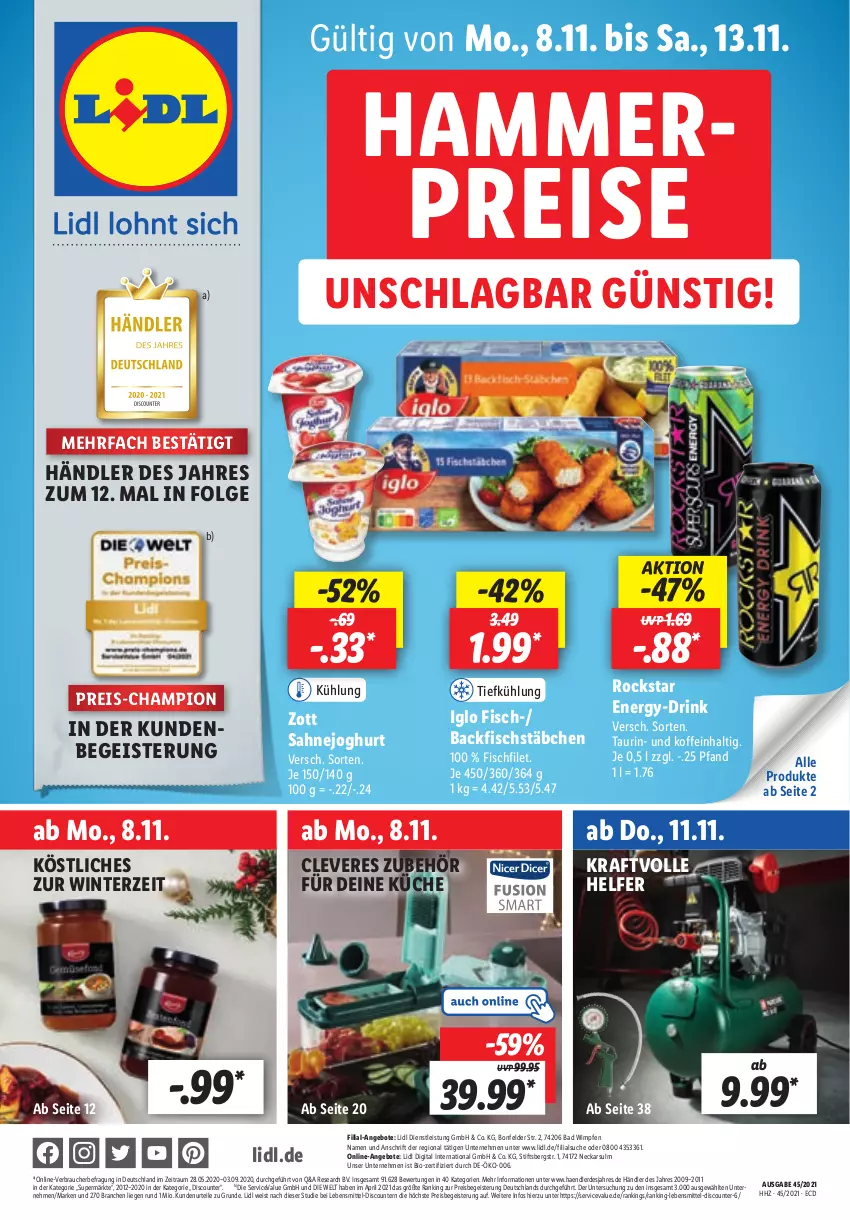 Aktueller Prospekt Lidl - Aktionsprospekt - von 08.11 bis 13.11.2021 - strona 1