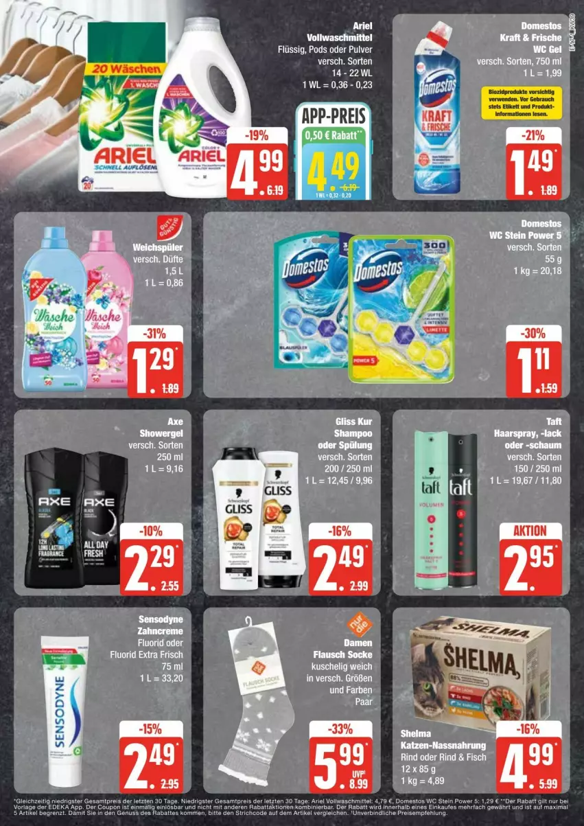 Aktueller Prospekt Edeka - Prospekte - von 21.09 bis 28.09.2024 - strona 17 - produkty: ariel, axe, gliss, gliss kur, Pods, spülung, vollwaschmittel, waschmittel