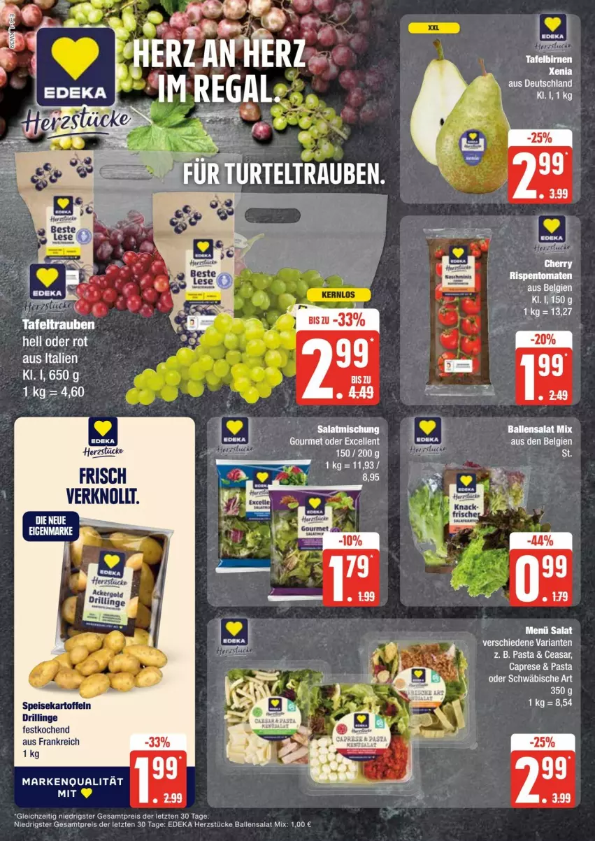 Aktueller Prospekt Edeka - Prospekte - von 21.09 bis 28.09.2024 - strona 4 - produkty: ball, Cap, deka, eis, kartoffel, kartoffeln, pasta, reis, Ria, salat, speisekartoffeln, Ti, ZTE