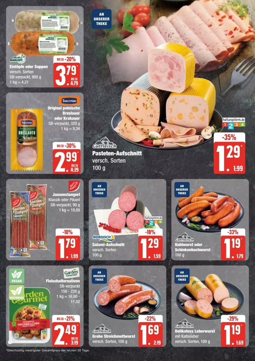 Aktueller Prospekt Edeka - Prospekte - von 21.09 bis 28.09.2024 - strona 9 - produkty: auer, aufschnitt, eis, Kalbsleber, krakauer, pastete, reis, rel, Ti, ZTE