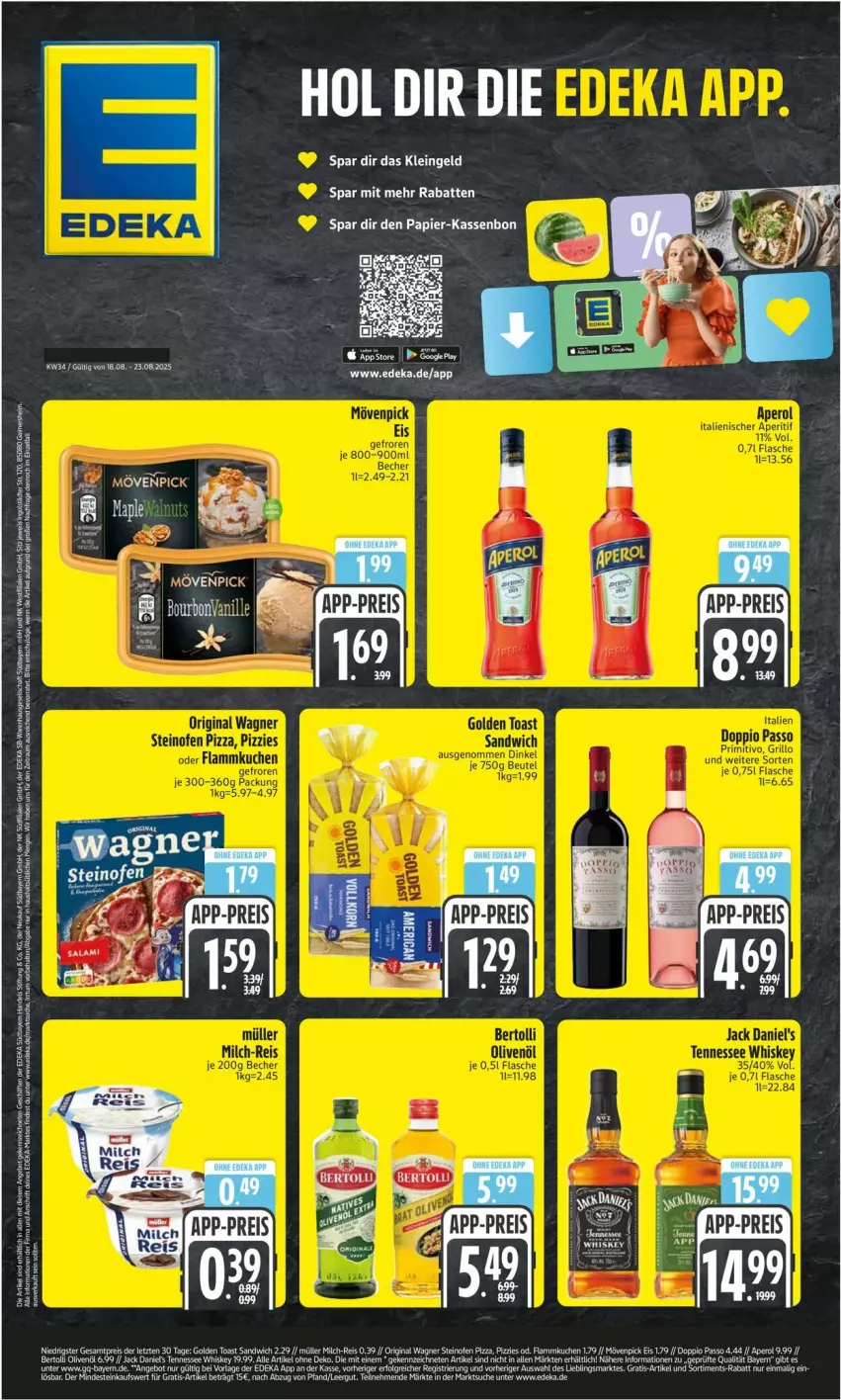 Aktueller Prospekt Edeka - Prospekte - von 18.08 bis 23.08.2025 - strona 1 - produkty: Bad, bertolli, deka, olive, oliven, olivenöl, papier, tee, Ti