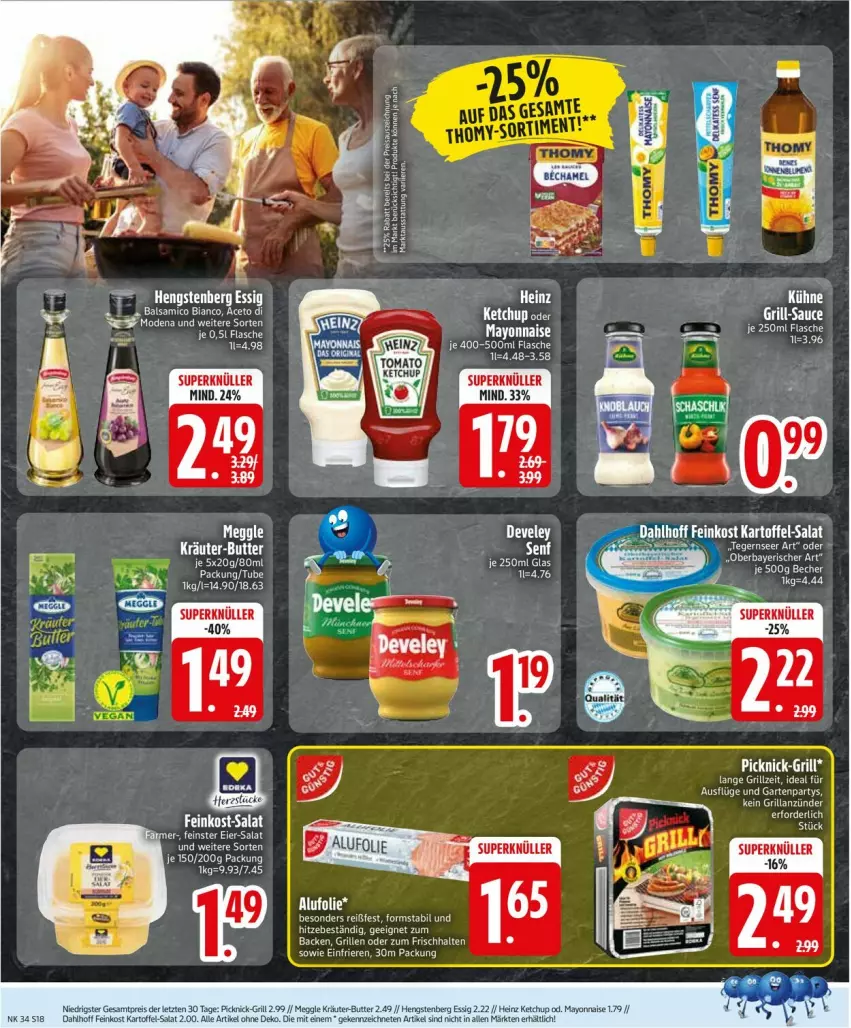 Aktueller Prospekt Edeka - Prospekte - von 18.08 bis 23.08.2025 - strona 20 - produkty: aceto, anzünder, balsam, balsamico, balsamico bianco, butter, eis, essig, feinkost, flasche, grill, grillanzünder, heinz, hengstenberg, kartoffel, ketchup, kräuter, kräuter-butter, Kühne, mayonnaise, meggle, reis, salat, Ti, Yo, ZTE
