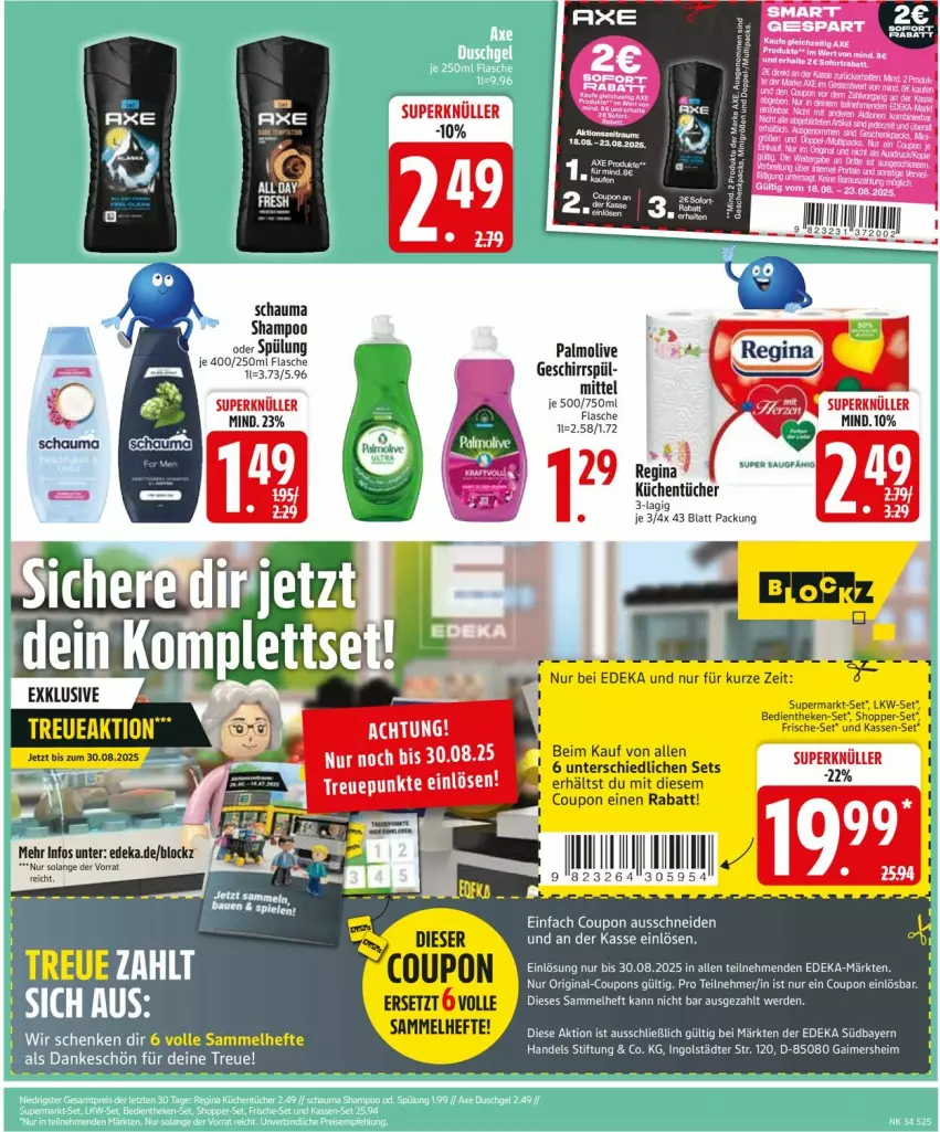 Aktueller Prospekt Edeka - Prospekte - von 18.08 bis 23.08.2025 - strona 27 - produkty: coupon, coupons, deka, geschirr, gin, Hefte, olive, palmolive, schauma, spülung, Ti