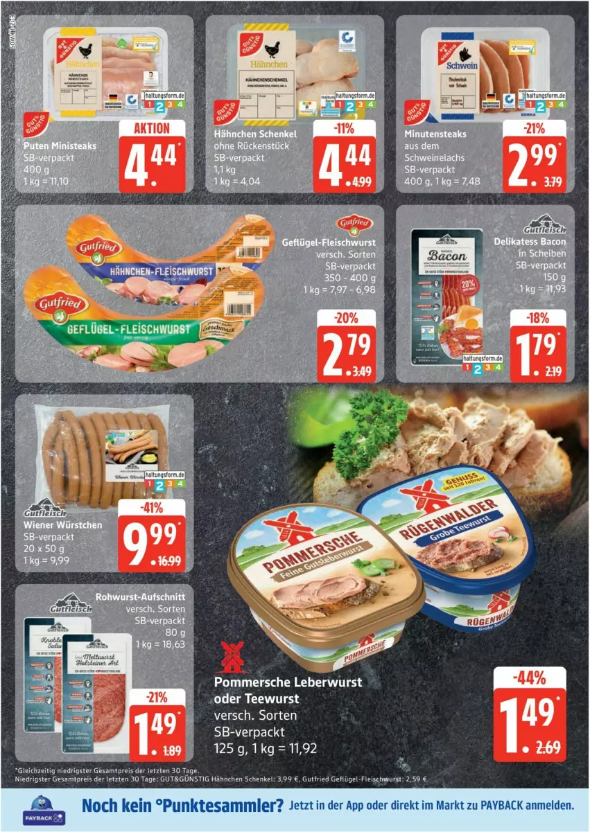 Aktueller Prospekt Edeka - Prospekte - von 24.02 bis 01.03.2025 - strona 12 - produkty: aeg, eis, fleisch, fleischwurst, Geflügel, Geflügel-Fleischwurst, gutfried, henkel, leberwurst, payback, Pommersche, reis, schenkel, tee, teewurst, tesa, Ti, wurst, ZTE