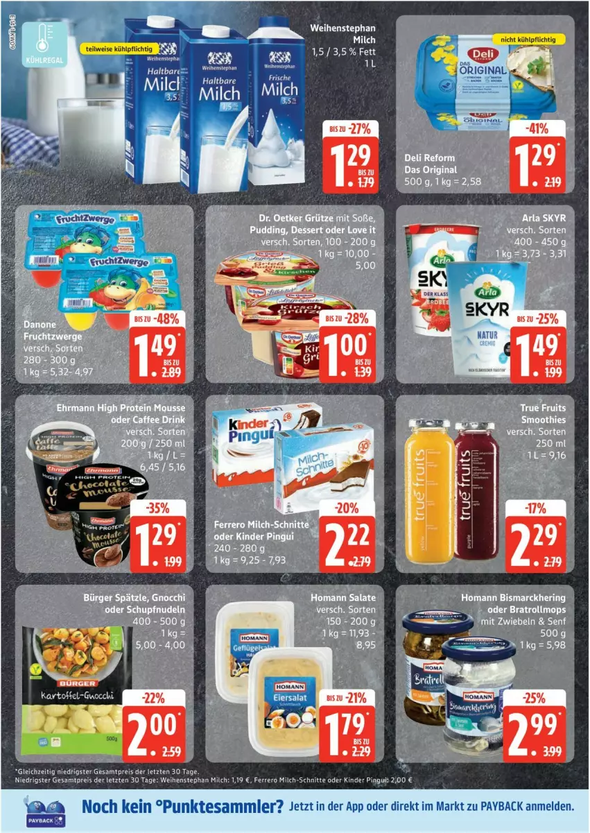 Aktueller Prospekt Edeka - Prospekte - von 24.02 bis 01.03.2025 - strona 14 - produkty: bismarck, deli reform, eis, ferrero, gin, hering, homann, Kinder, kinder pingui, milch, milch-schnitte, payback, pingui, reis, ring, salat, salate, tesa, Ti, weihenstephan, ZTE