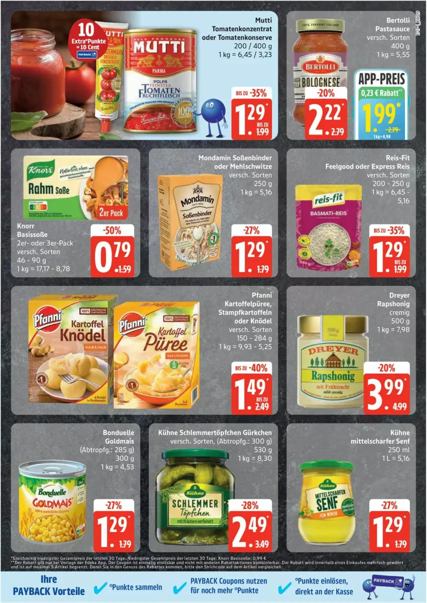 Aktueller Prospekt Edeka - Prospekte - von 24.02 bis 01.03.2025 - strona 17 - produkty: basmati, basmati-reis, coupon, coupons, eis, Goldmais, honig, kartoffel, kartoffeln, Kühne, LG, mais, Mutti, pasta, payback, reis, sauce, schlemmertöpfchen, Soße, Ti, tomate, tomaten, Töpfchen