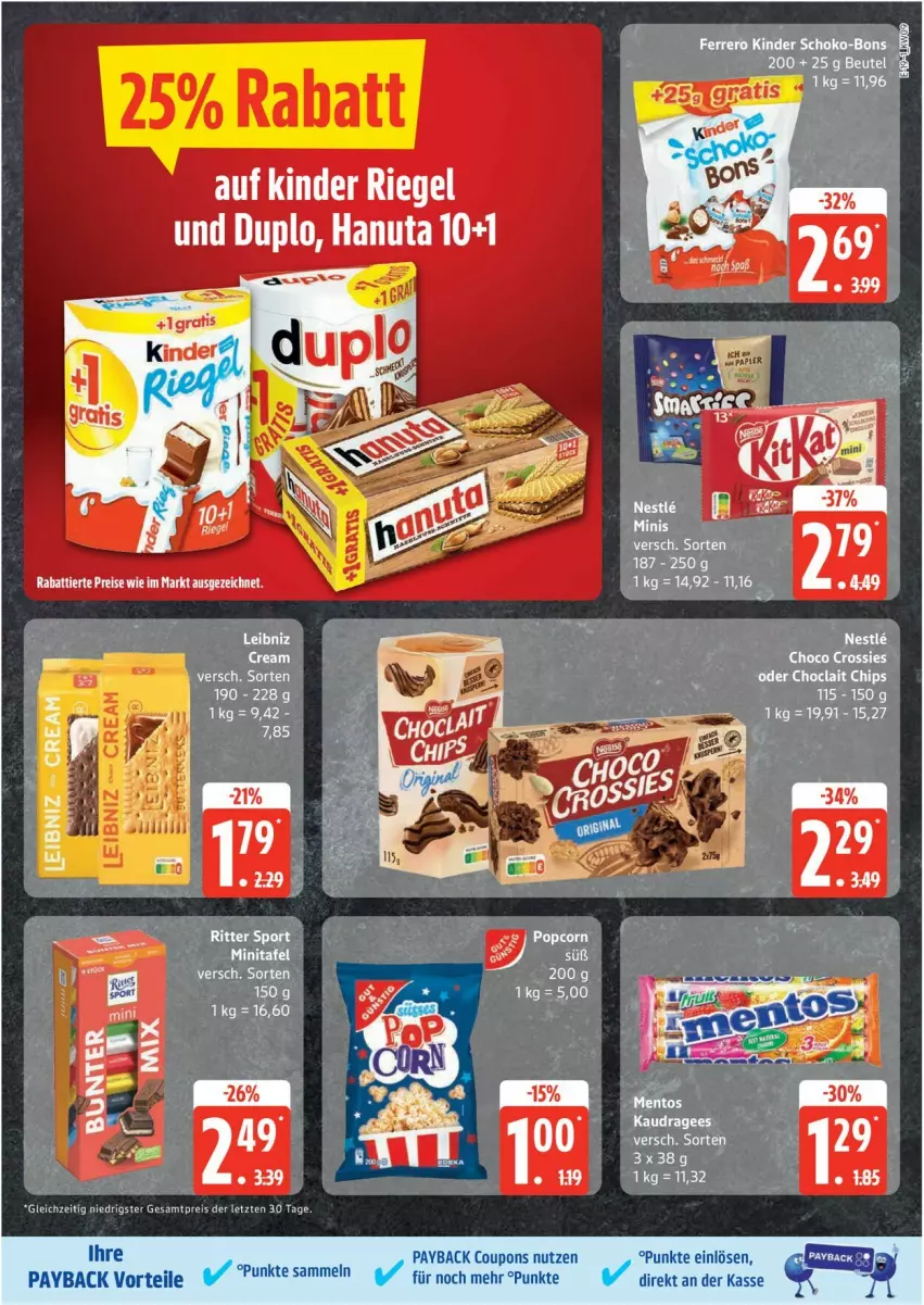 Aktueller Prospekt Edeka - Prospekte - von 24.02 bis 01.03.2025 - strona 19 - produkty: coupon, coupons, duplo, eis, hanuta, Kinder, kinder riegel, payback, reis, riegel, Ti, ZTE