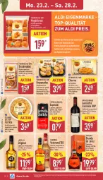 Gazetka promocyjna Aldi Nord - Von Montag - Gazetka - ważna od 28.02 do 28.02.2026 - strona 12 - produkty: aldi, arlo, aus der tiefkühlung, bier, eier, eis, flasche, fleisch, gin, Hähnchenfleisch, Hefe, kartoffel, küche, Lagerbier, licor, licor 43, likör, osborne, reis, rel, rind, rindfleisch, rotwein, Spritzgebäck, Tasche, taschen, Ti, tisch, tortilla, veterano, wein, ZTE