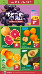 Gazetka promocyjna Aldi Nord - Von Montag - Gazetka - ważna od 28.02 do 28.02.2026 - strona 2 - produkty: aldi, avocado, eis, grapefruit, mandarine, mandarinen, nuss, orange, orangen, reis, Schal, Schale, tafeltrauben, Ti, tisch, trauben, ZTE