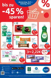 Gazetka promocyjna Budni - Prospekte - Gazetka - ważna od 18.11 do 18.11.2023 - strona 8 - produkty: auer, Bebe, bio, drucker, eis, Engel, kaffee, kerze, LG, listerine, milka, milka schokolade, mint, olive, palmolive, Reinigung, Reinigungstucher, reis, riegel, ring, schoko, schokolade, senseo, spülmittel, spülung, tee, Ti, trolli, tuc, tücher, Tucher, Yo, ZTE