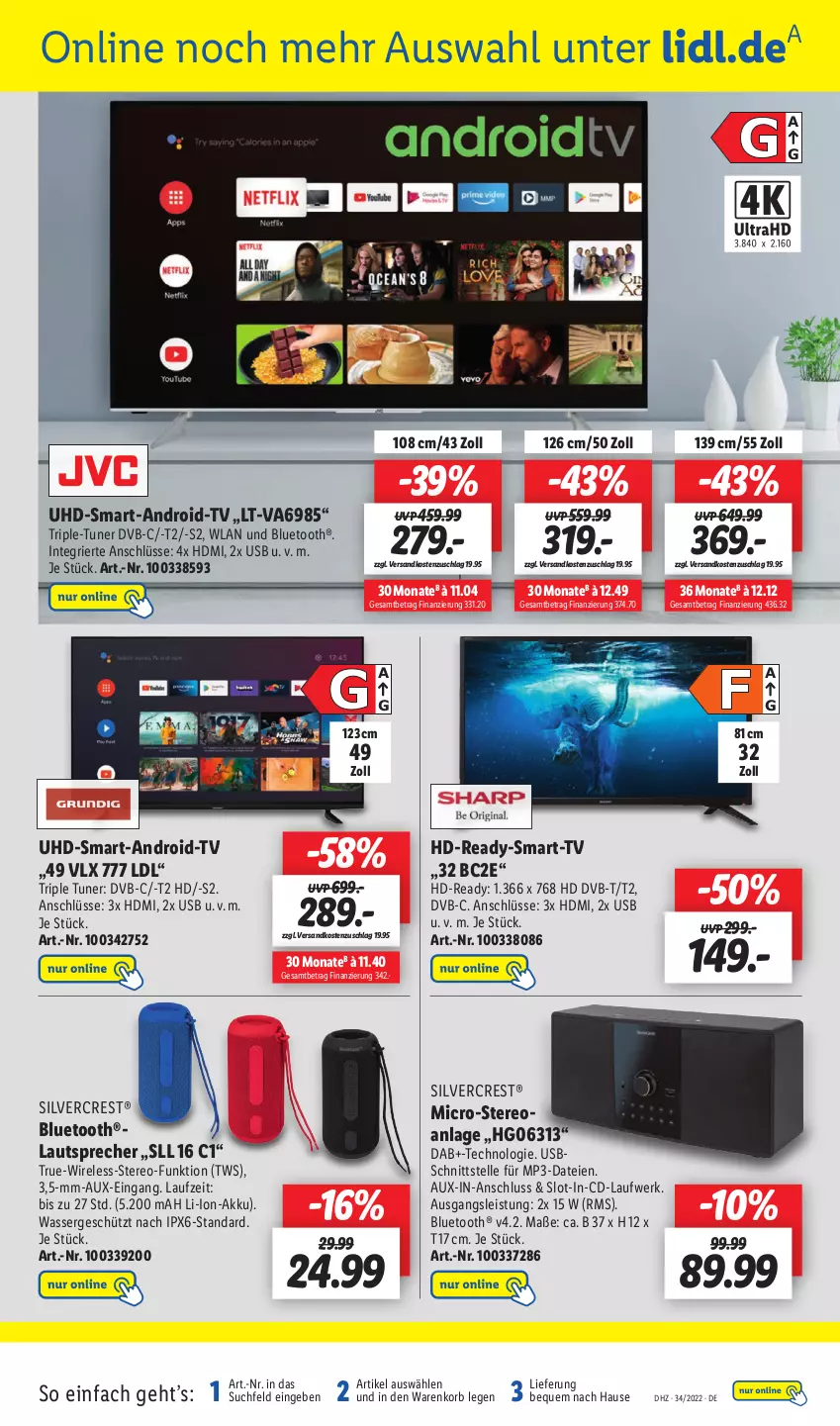 Aktueller Prospekt Lidl - Wochen-Highlights im Onlineshop - von 22.08 bis 28.08.2022 - strona 7 - produkty: akku, dvb, DVB-T, eis, elle, HDMI, korb, lautsprecher, li-ion-akku, Mp3, ndk, rel, silvercrest, Ti, tuner, uhd, usb, wasser