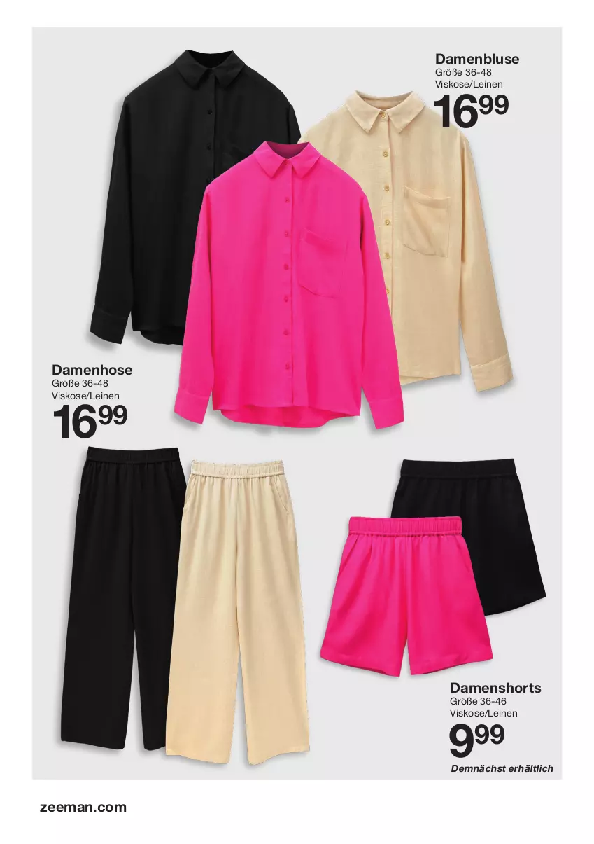 Aktueller Prospekt Zeeman - Prospekte - von 20.04 bis 26.04.2024 - strona 7 - produkty: bluse, hose, leine, shorts